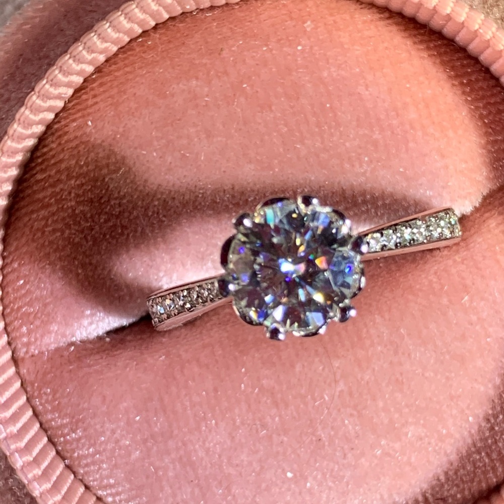 Moissanite engagement wedding ring